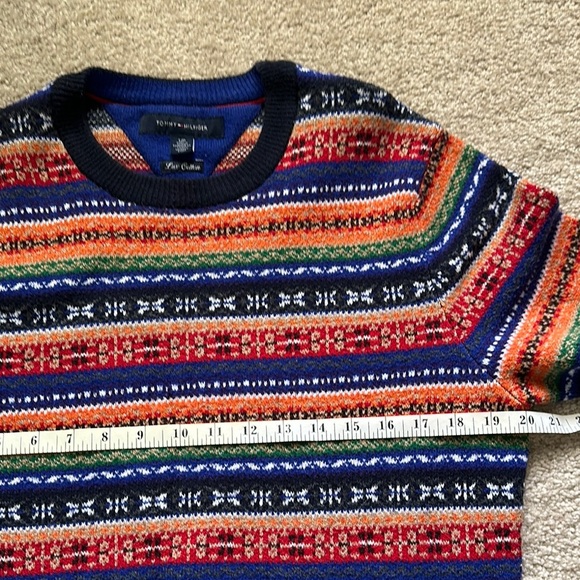 Tommy Hilfiger Colorful Striped Ski Lux Cotton Pullover Sweater Mens Small - Picture 4 of 8